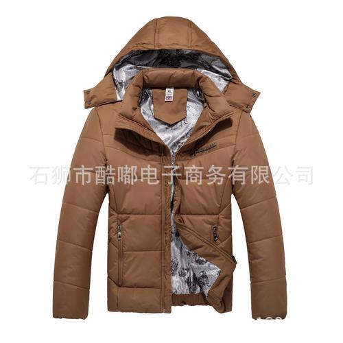石狮棉衣冬装加厚棉服纯色脱卸帽棉衣男厂家爆款大码棉袄一件代发